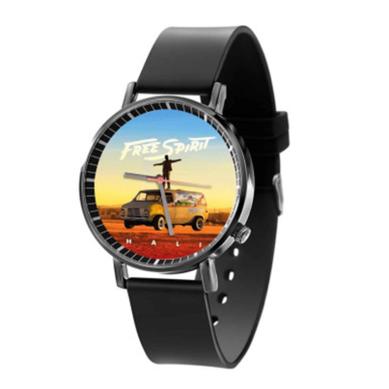 Khalid Free Spirit Black Quartz Watch Unisex With Premium Gift Box