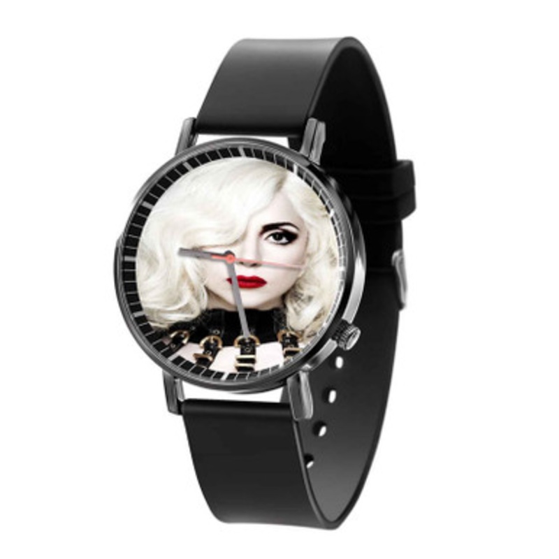 Lady Gaga Black Quartz Watch Unisex With Premium Gift Box