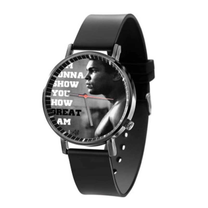 Muhammad Ali Quotes Black Quartz Watch Unisex With Premium Gift Box