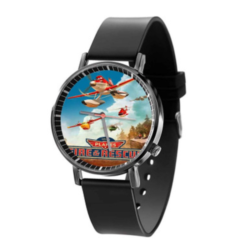 Planes Fire and Rescue Disney Unisex Black Quartz Watch With Premium Gift Box