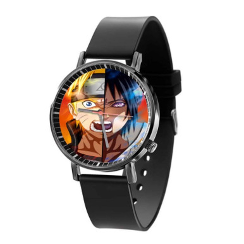 Sasuke Uchia vs Uzumaki Naruto Black Quartz Watch Unisex With Premium Gift Box