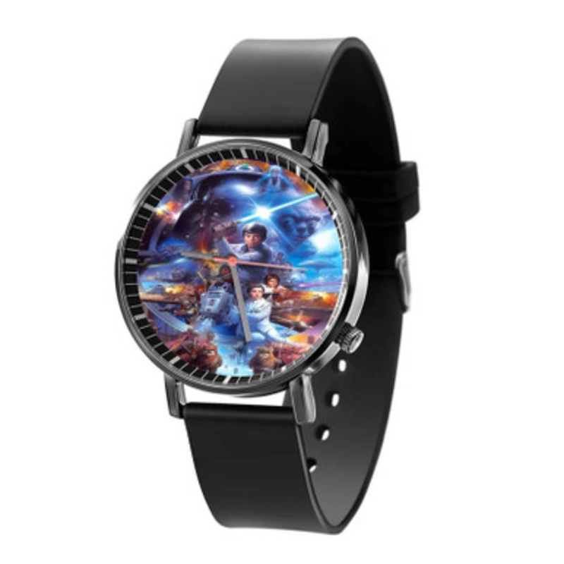 Star Wars Print Black Quartz Watch Unisex With Premium Gift Box