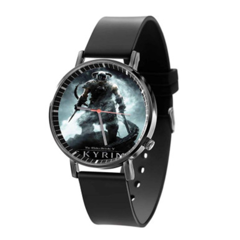 The Elder Scrolls V Skyrim Games Black Quartz Watch Unisex With Premium Gift Box