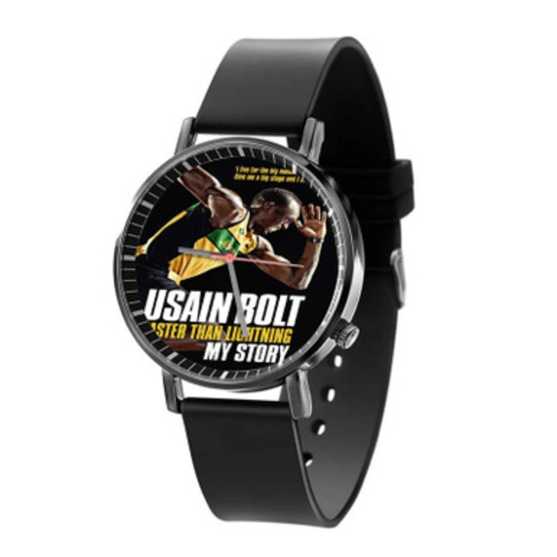 Usain BOlt Black Quartz Watch Unisex With Premium Gift Box