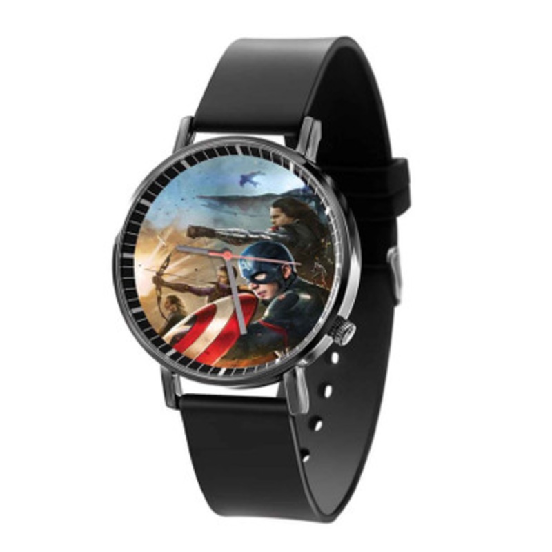 Captain America Team Civil War Marvel Unisex Black Quartz Watch With Premium Gift Box