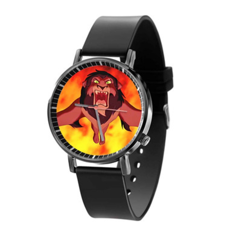 Disney Scar The Lion King Unisex Black Quartz Watch With Premium Gift Box