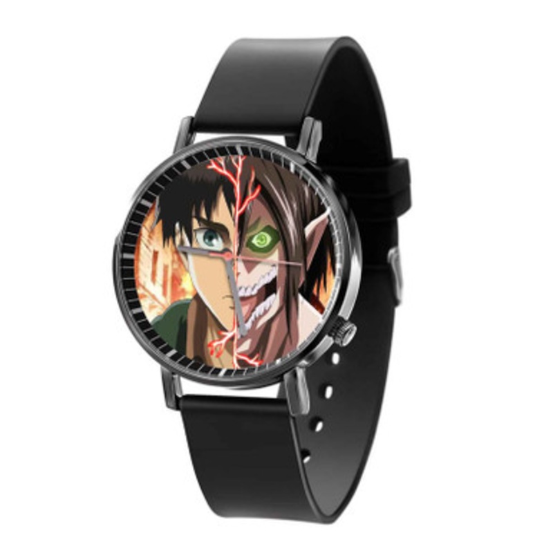 Eren Yeager Attack on Titan Black Quartz Watch Unisex With Premium Gift Box