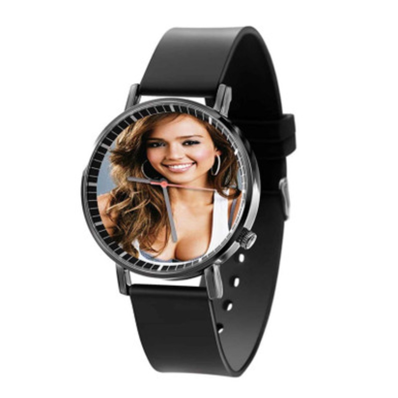 Jessica Alba Black Quartz Watch Unisex With Premium Gift Box