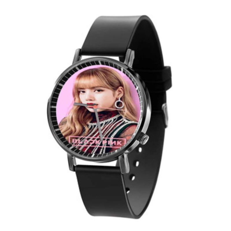 Lisa Black Pink Black Quartz Watch Unisex With Premium Gift Box