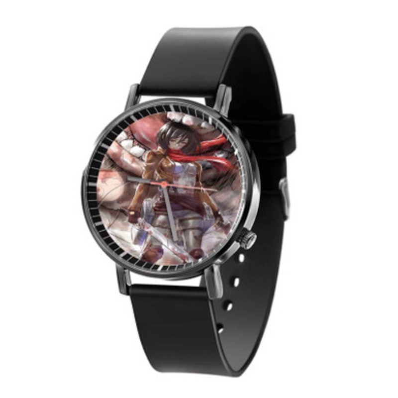 Mikasa Ackerman Attack On Titan Shingeki No Kyojin Unisex Black Quartz Watch With Premium Gift Box