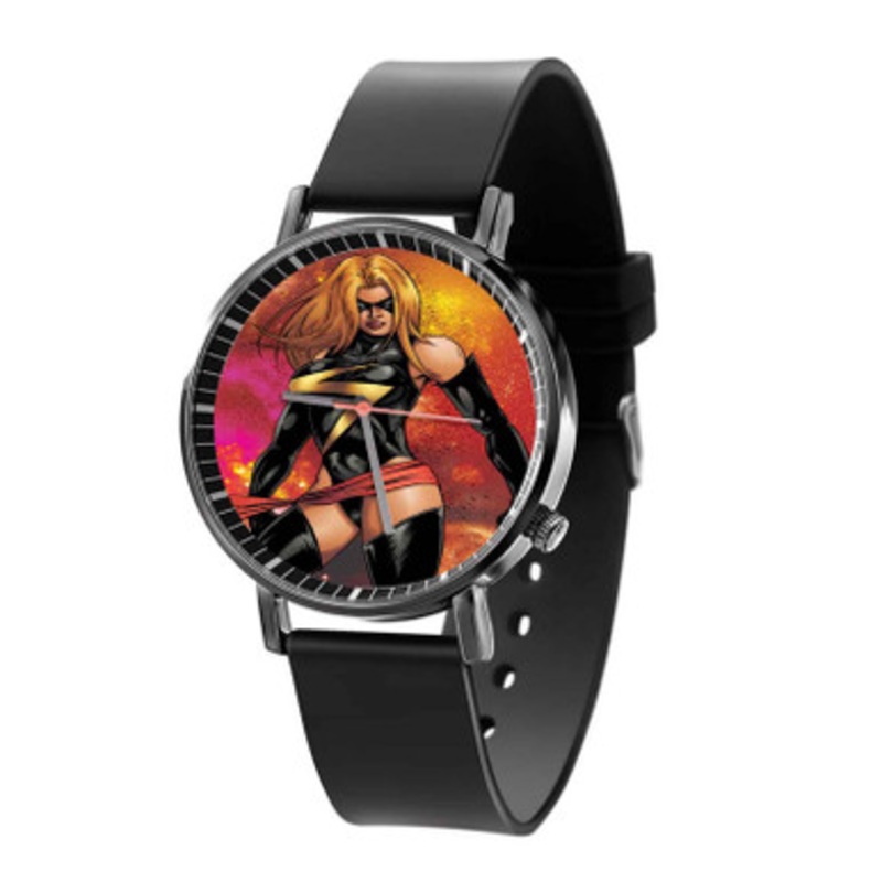 Ms Marvel Unisex Black Quartz Watch With Premium Gift Box