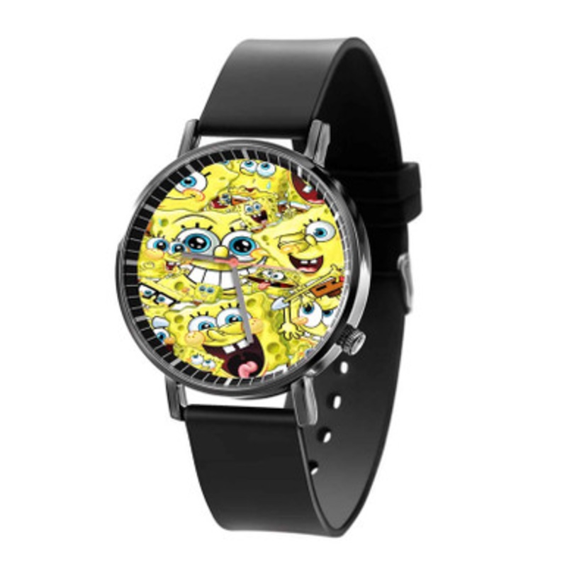 Spongebob Squarepants Collage Black Quartz Watch Unisex With Premium Gift Box
