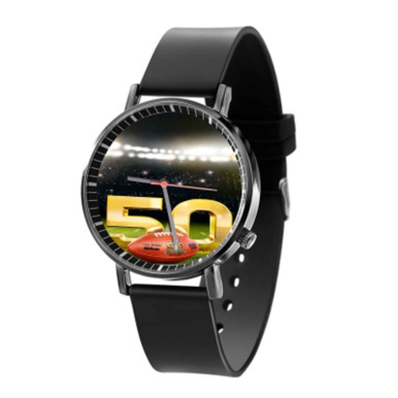 Super Bowl 50 Stadium Black Quartz Watch Unisex With Premium Gift Box