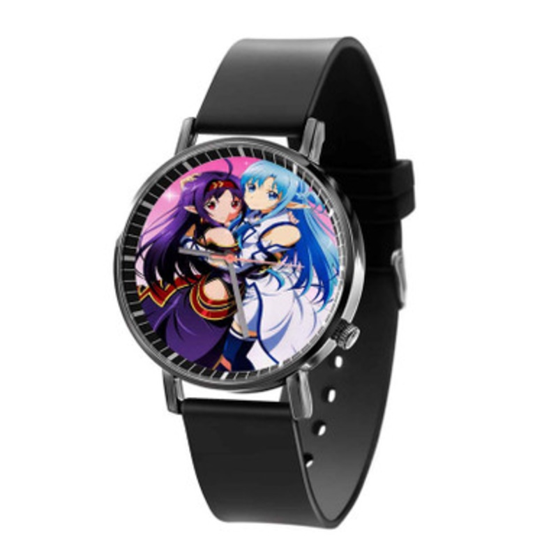 Asuna and Sinon Sword Art Online Unisex Black Quartz Watch With Premium Gift Box