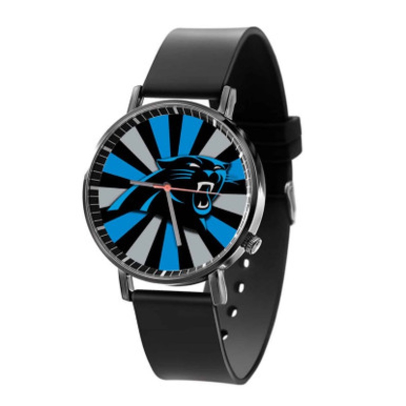 Carolina Panthers NFL Black Quartz Watch Unisex With Premium Gift Box