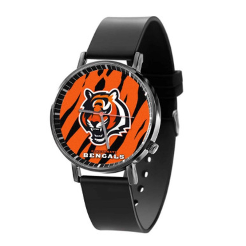 Cincinnati Bengals NFL Black Quartz Watch Unisex With Premium Gift Box