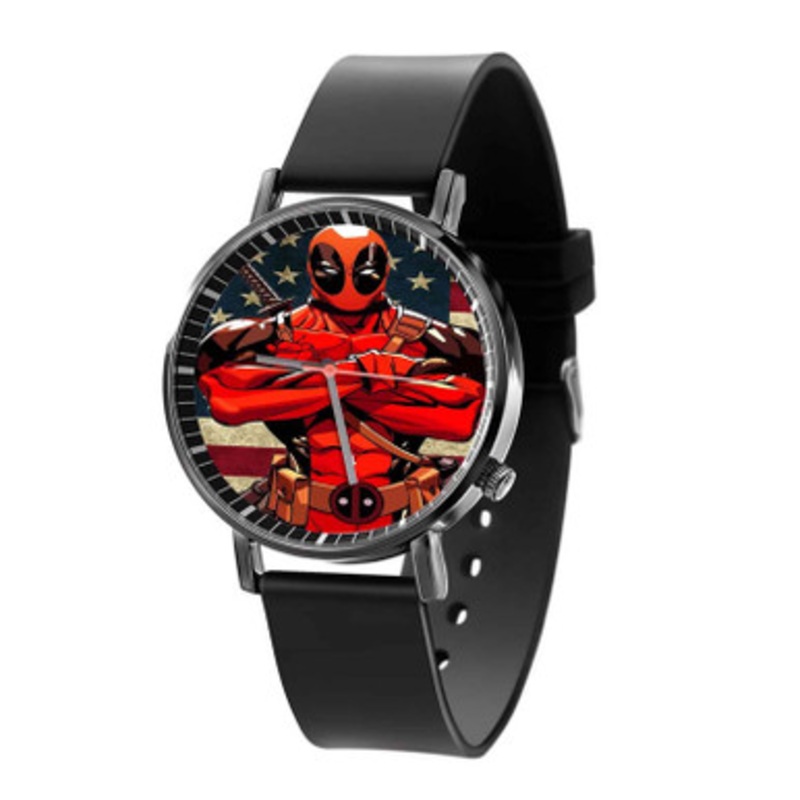 Deadpool for President Black Quartz Watch Unisex With Premium Gift Box