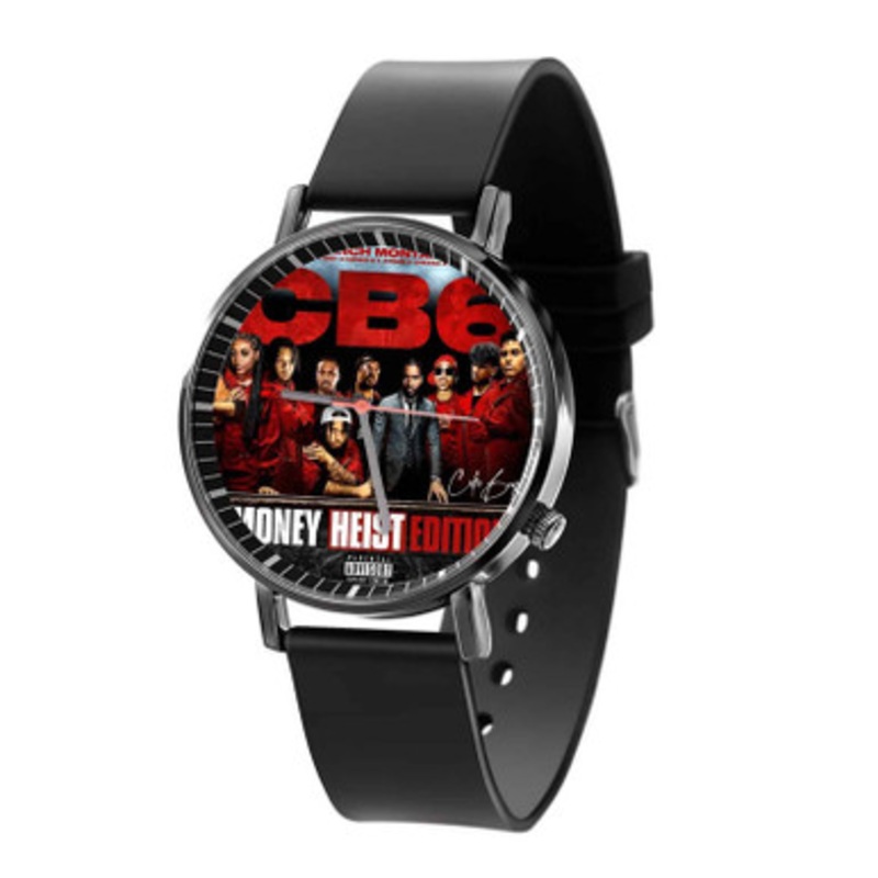 French Montana CB6 The Money Heist Edition Black Quartz Watch With Premium Gift Box for Unisex