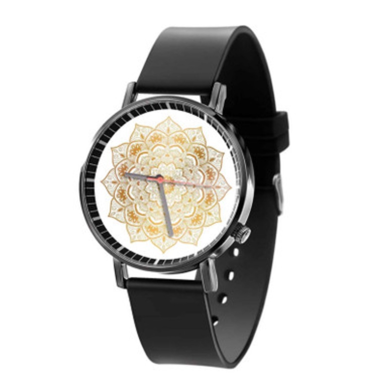 Golden Silence Black Quartz Watch Unisex With Premium Gift Box