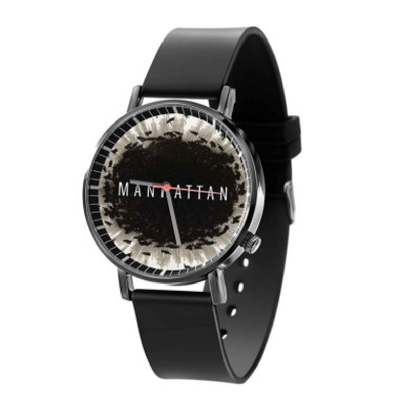 Manhattan Unisex Black Quartz Watch With Premium Gift Box
