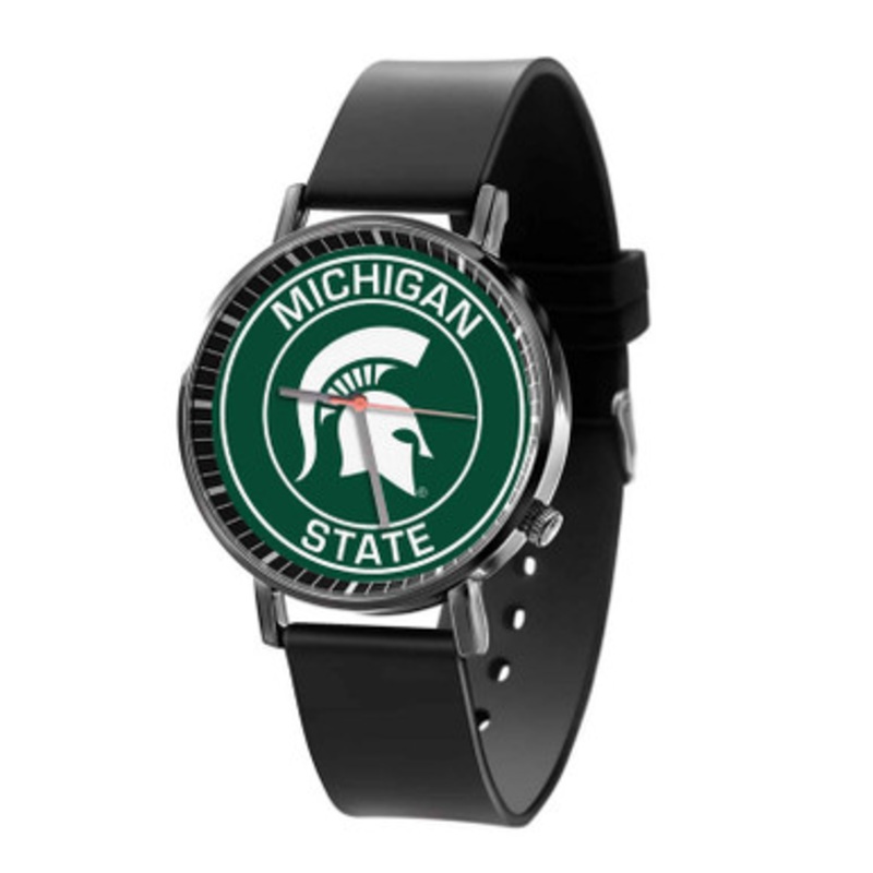 Michigan State Spartans Black Quartz Watch Unisex With Premium Gift Box