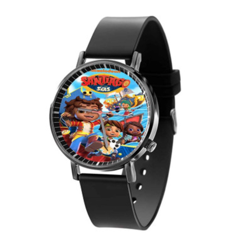 Santiago of the Seas Black Quartz Watch With Premium Gift Box for Unisex