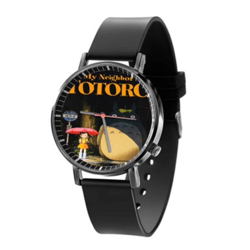 Studio Ghibli My Neighbor Totoro Rain Black Quartz Watch Unisex With Premium Gift Box