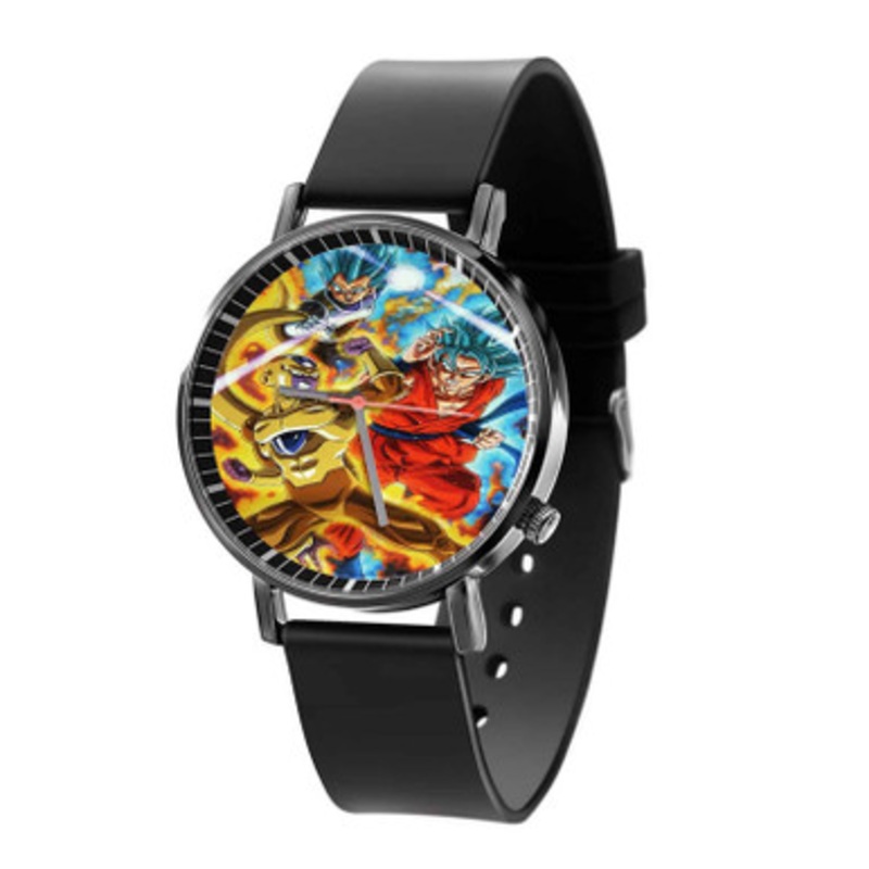 Vegeta and Goku Vs Golden Frieza Super Saiyan God Blue Black Quartz Watch Unisex With Premium Gift Box