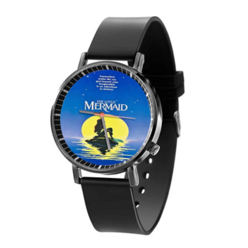 Disney The Little Mermaid Quotes Black Quartz Watch Unisex With Premium Gift Box
