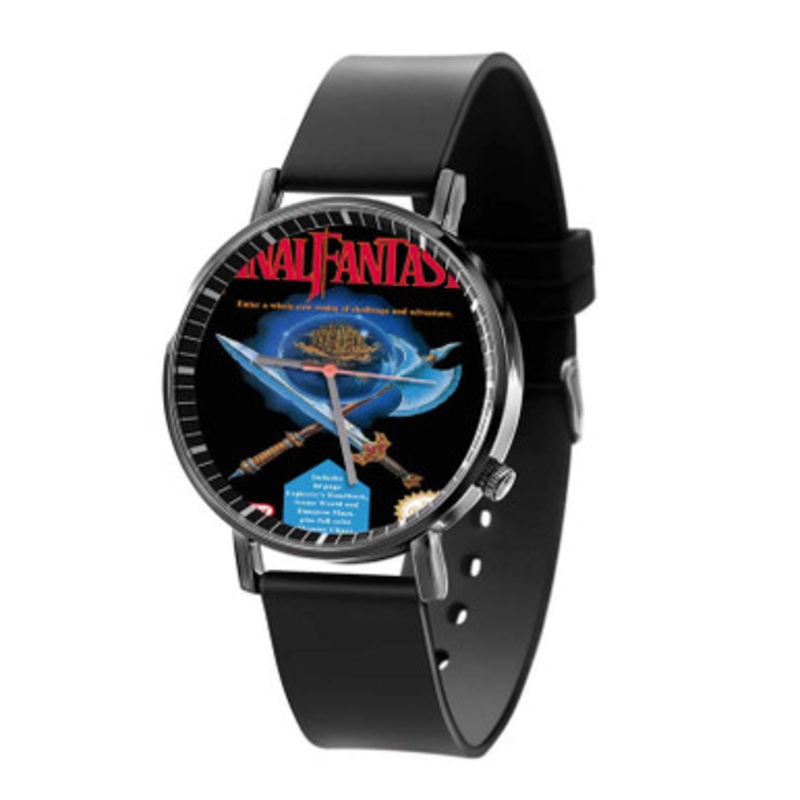 Final Fantasy Nintendo NES Game Black Quartz Watch Unisex With Premium Gift Box