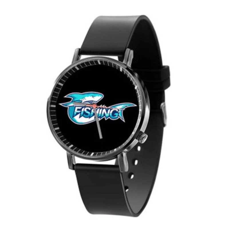 fishing Black Quartz Watch Unisex With Premium Gift Box