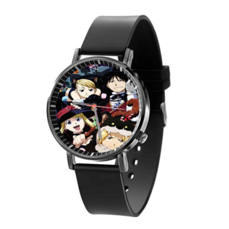 Fullmetal Alchemist Brotherhood All Characters Black Quartz Watch Unisex With Premium Gift Box