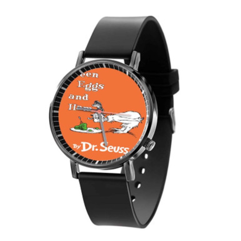 Green Eggs and Ham Dr Seuss Black Quartz Watch With Premium Gift Box for Unisex