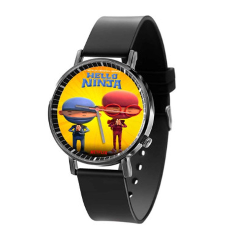 Hello Ninja Black Quartz Watch Unisex With Premium Gift Box