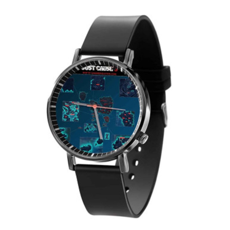 Just Cause 3 Map Black Quartz Watch Unisex With Premium Gift Box