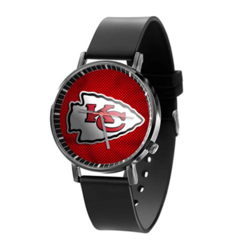 Kansas City Chiefs NFL Black Quartz Watch Unisex With Premium Gift Box