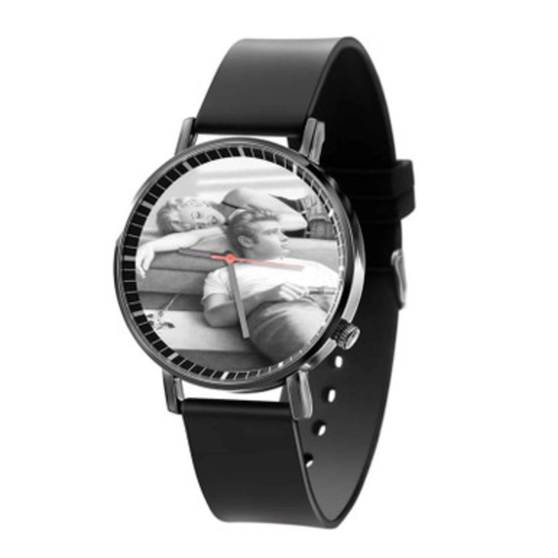 Marilyn Monroe and James Dean Black Quartz Watch Unisex With Premium Gift Box