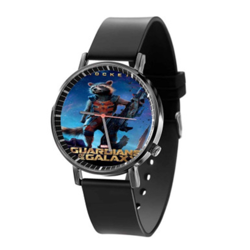 Rocket Racoon Guardians Of The Galaxy Black Quartz Watch Unisex With Premium Gift Box