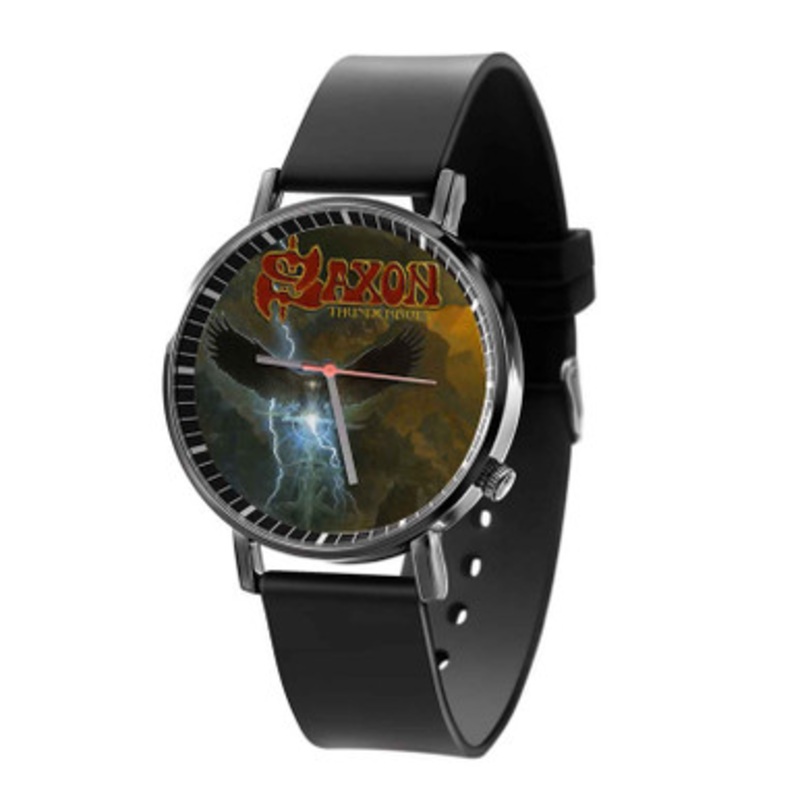 Saxon Thunderbolt Black Quartz Watch Unisex With Premium Gift Box