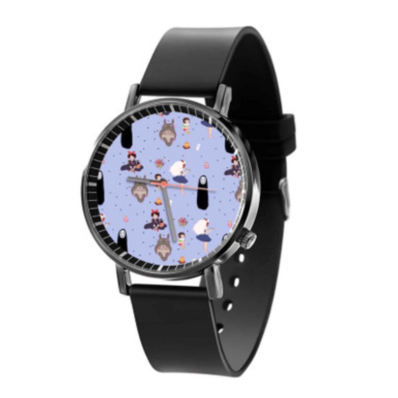Studio Ghibli Pattern Unisex Black Quartz Watch With Premium Gift Box