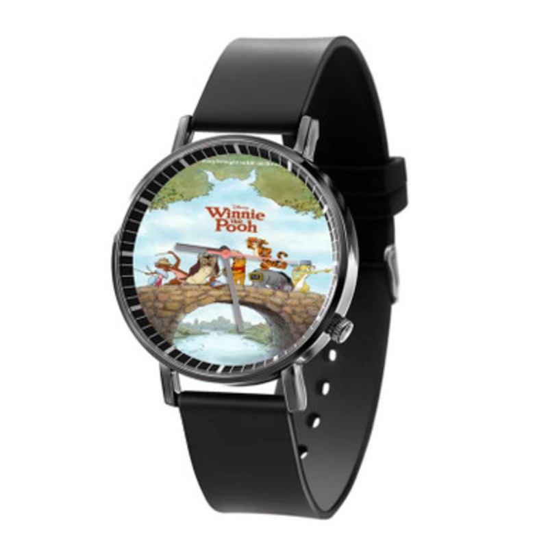 Winnie The Pooh and Friends Disney Black Quartz Watch Unisex With Premium Gift Box