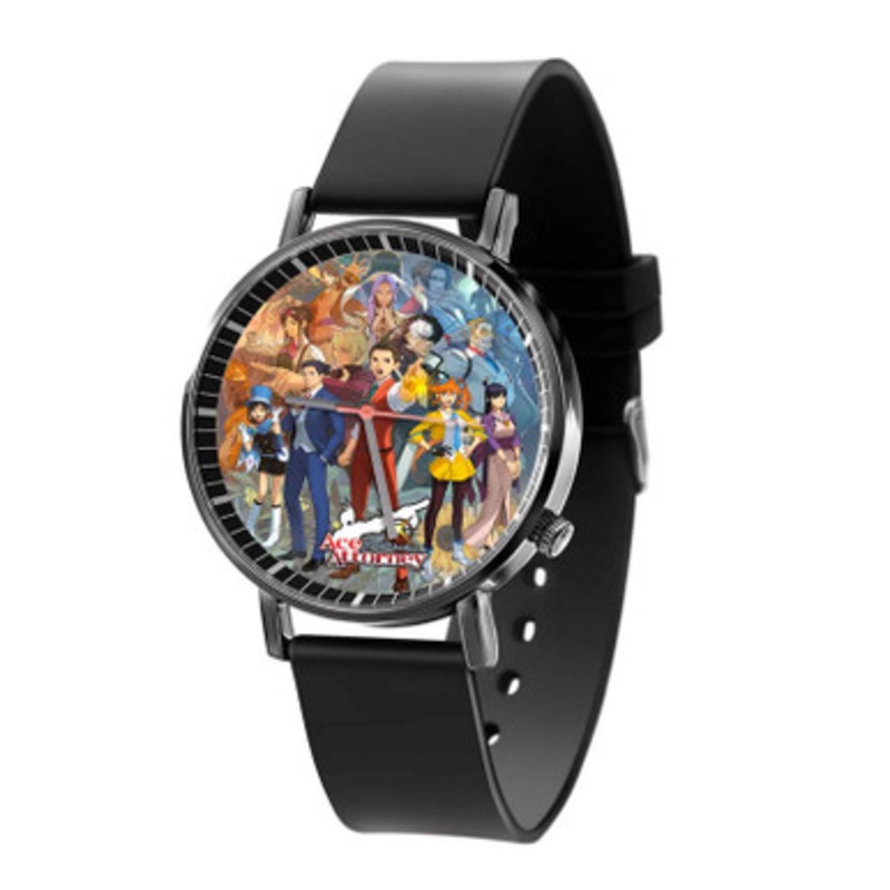 Apollo Justice Ace Attorney Trilogy Black Quartz Watch Unisex With Premium Gift Box