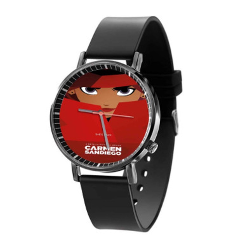 Carmen Sandiego Black Quartz Watch Unisex With Premium Gift Box