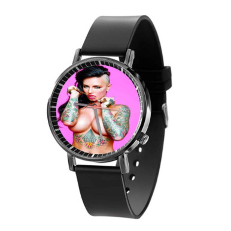Christy Mack Black Quartz Watch Unisex With Premium Gift Box