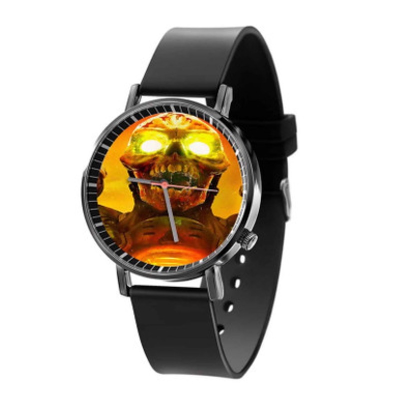 Doom Game Skull Unisex Black Quartz Watch With Premium Gift Box