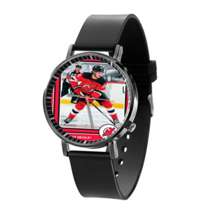 Jack Hughes New Jersey Devils Black Quartz Watch With Premium Gift Box for Unisex
