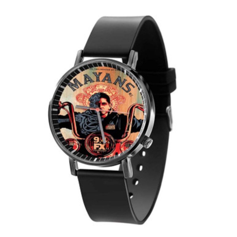 Mayans Motorcycle Club Black Quartz Watch With Premium Gift Box for Unisex