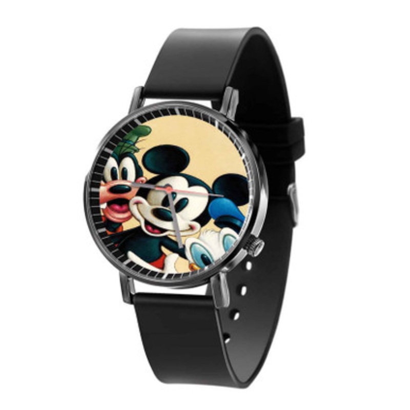 Mickey and Friends Black Quartz Watch Unisex With Premium Gift Box