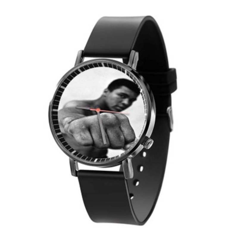 Muhammad Ali Hand Black Quartz Watch Unisex With Premium Gift Box