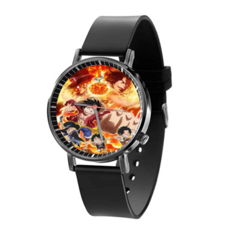 One Piece Fire Black Quartz Watch Unisex With Premium Gift Box